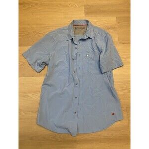 Desert Dunes Button Down Fishing Hiking Shirt Blue Size M
